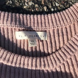 cropped light pink sweater from pacsun